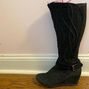 Black Italian leather boots